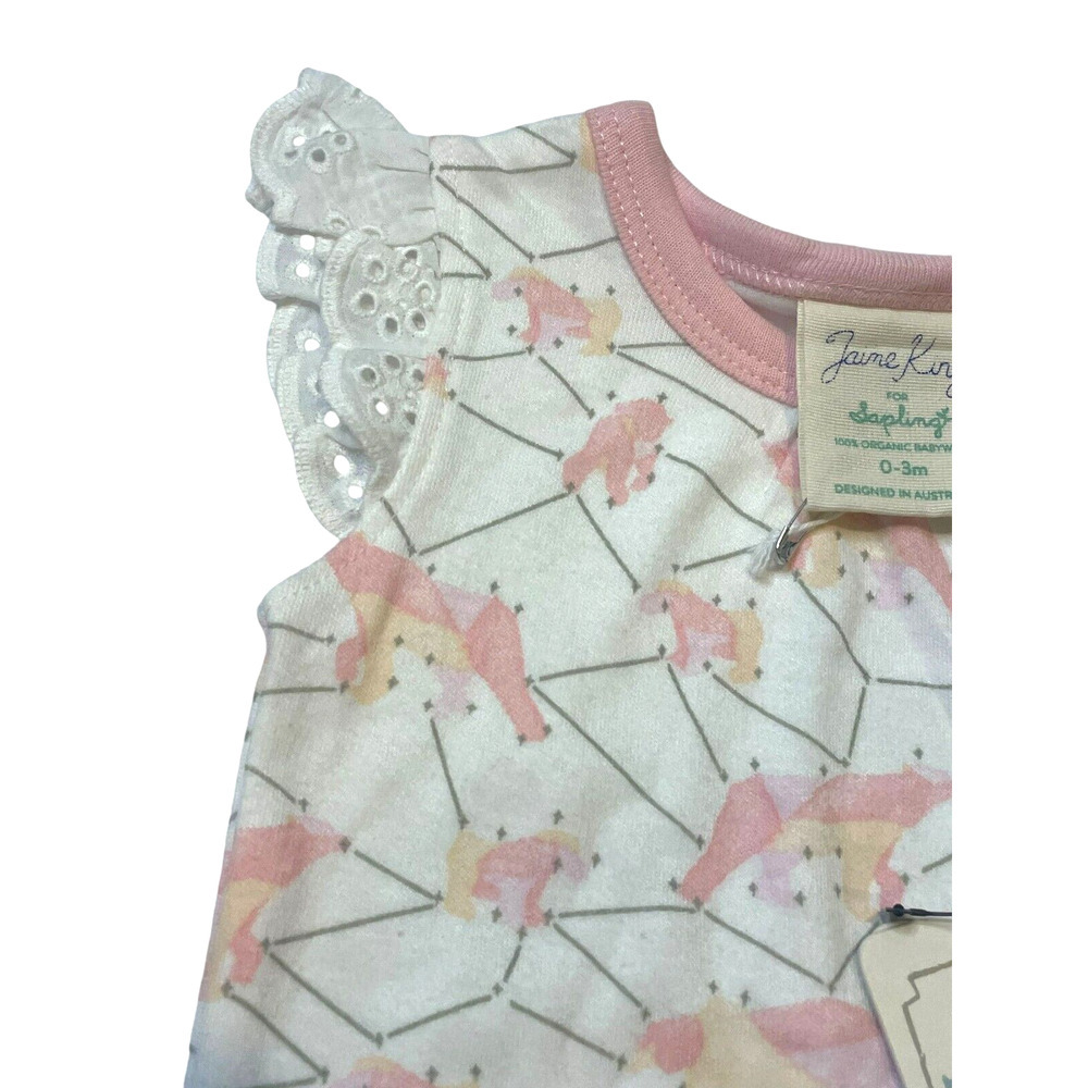Jaime King For Sapling Girls Galaxy Bear Pink Lace Bodysuit Size 0-3M NWT - Picture 6 of 10